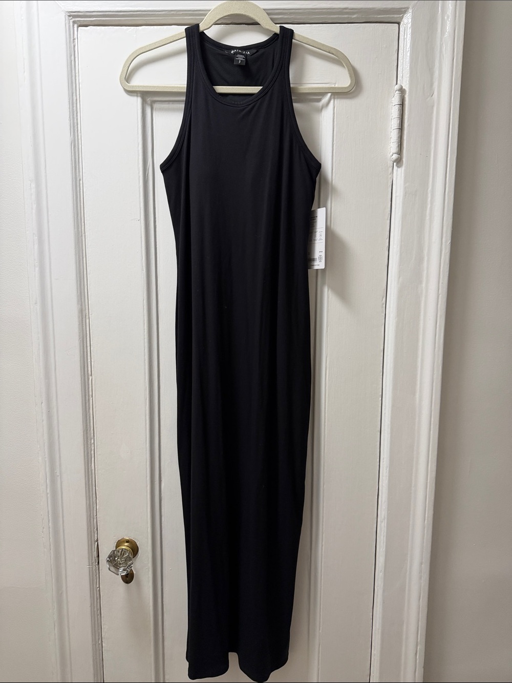 NWT Athleta Black Rib Maxi Dress